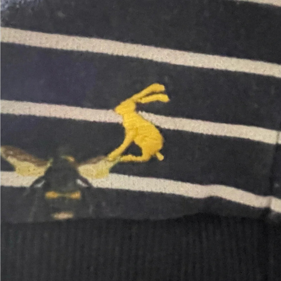 Joules Heidi Jersey Sweatshirt Dress Navy Striped Bee Print Size 6 Pocket Preppy - Picture 8 of 10